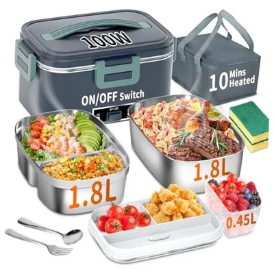 Fiambrera Eléctrica Climatizada para Adultos con Paquete de 2 1.8L 2 Contenedores-1.8L Azul Foto 1 de 4