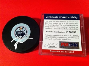 Taylor Hall Oilers Signed Auto Puck w/ Holder PSA/DNA - Picture 1 of 2