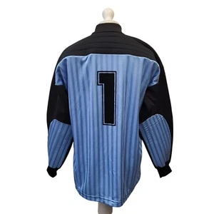 Paulas Benara Blue Black Striped No.1 Long Sleeve Football Shirt Men's XL EE231 - Picture 1 of 6