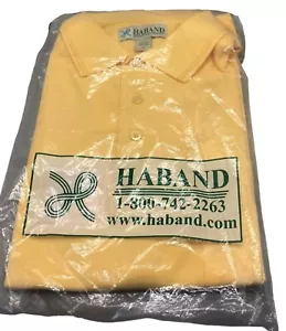 haband short sleeve collar 1/4 button down yellow medium READ new - Picture 1 of 8