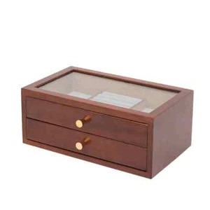 Vintage Wood Jewelry Storage Box Drawer Necklace Ring Organizer Storage Showcase - Picture 1 of 17
