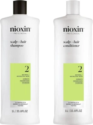 Nioxin System 2 Cleanser Shampoo and Scalp Therapy Conditioner Duo 33.8 Oz - Bild 1 von 4