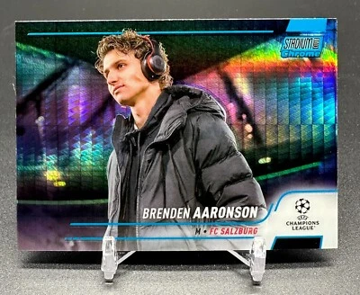 Brenden Aaronson 2021-22 Stadium Club Chrome UEFA Blue Prism Refractor #15 - Image 1 of 2