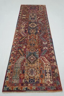 3 x 10 ft Red Samarkand Oriental Afghan Hand knotted Transitional Runner Rug - Image 1 of 4