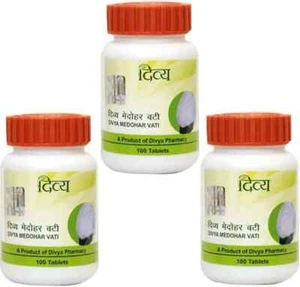 DIVYA MEDOHAR VATI 100 Tablets | Free Shipping 2027 expiry Pack of 3 - Picture 1 of 2