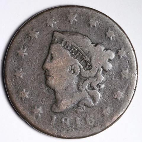 1816 Coronet Head Large Cent CHOICE GOOD E257 WCH Cover