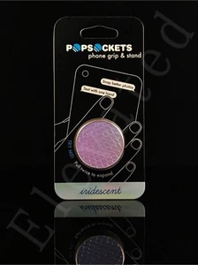 PopSockets PopGrip Cell Phone Grip Iridescent Snakeskin Golden Pink and Blue - Picture 1 of 3