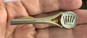 Vintage Hickok Tie Bar Tie Clip Tie Clasp Crown Gold Tone 2.5" Long - Picture 1 of 6