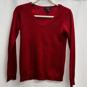 Ann Taylor Women’s 100% Cashmere V Neck Red Sweater  PXXS