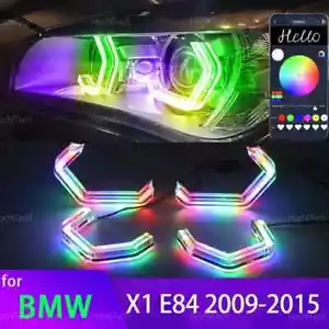 Dynamic RGB App control LED Angel Eyes Rings Kits For BMW X1 E84 Xenon Headlight - Picture 1 of 24