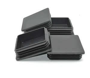 3" Square Tubing Plugs   3" Tube Caps   Black Matte   Economy Pack of 4 Plugs - Picture 1 of 6
