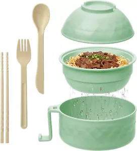Ramen Cooker,32oz Bowl Set,Microwave Bowl, Microwave 32oz, Green - Picture 1 of 6