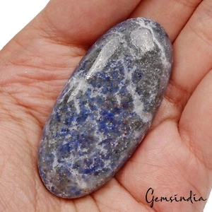 Enorme gema extraída tierra 107,20 quilates pirita lapislázuli oro azul natural ovalada suelta - Imagen 1 de 5