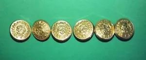 6 Vintage goldfarben Buffalo City Polizei 1/2" Kuppel Manschettenknopf Waterbury Co.    - Bild 1 von 3
