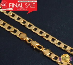 Goldkette 8MM dick 50cm 18k Gold Kette vergoldet Panzerkette vergoldet Herren - Bild 1 von 10