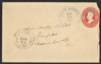 U153 Five Forks, 1886 Franklin County PA Dead DPO - Image 1 of 3