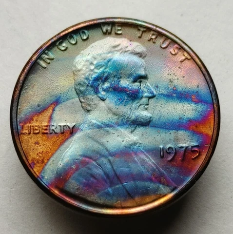 1975 Lincoln penny monster toned unc us one cent coin #227 Cover