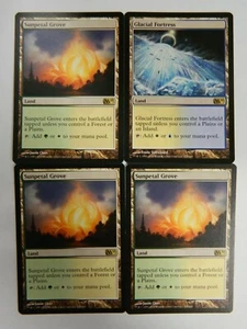 MTG M11 Terre Rare x4 (3) Sunpetal Grove + (1) Fortezza Glaciale Ottime Condizioni - Foto 1 di 2