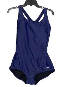 Speedo Womens Size 8 Navy Blue Swimsuit One Piece Swimwear Beach Athletic Swim - Picture 1 of 10