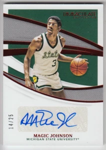 2021 Panini Immaculate Collection Collegiate Magic Johnson Red Ruby Auto 14/25 - Picture 1 of 2