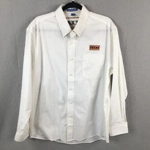 Texas Shirt Mens Large White Cotton Blend Button Down Casual Ranch Cowboy - Picture 1 of 17