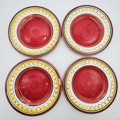Набор из 4 красных глиняных тарелок ручной росписи Pier 1 Del Sol  - Изображение 1 из 4
