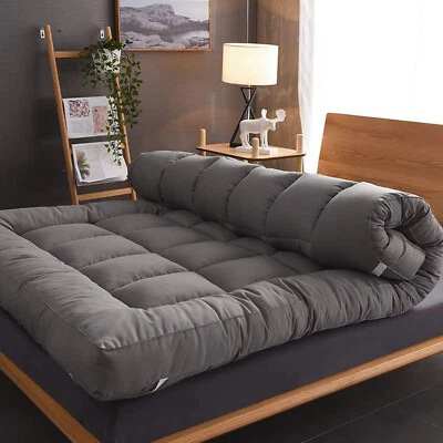Soft Thick Mattress Pad Topper Quilted Fitted Mattress Protector Foldable Pad - Image 1 of 4