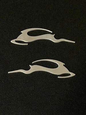 Leaping Impala SS Billet emblemas de aluminio, versiones R & L, acabado satinado cepillado Foto 1 de 4