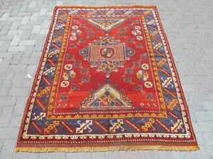 Antique 100 Year Old Handwoven Anatolian Turkish Rug – Natural Dyes, Vintage Woo - Picture 1 of 24