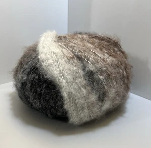 Mohair Yarn Ball Brown Beige Grey Color Gradient Acrylic/Mohair Blend 7oz 200gr - Picture 1 of 11