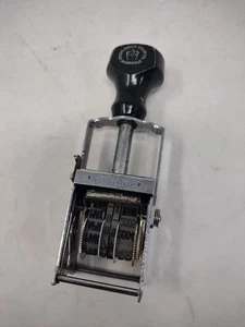 Vintage Stamp Rare SELF-INKING Crown rubber Minneapolis 4 Band Date Stamper - Picture 1 of 6