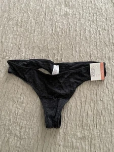 Women’s Gilligan panties XS 0-2 thong underwear gray bow ribbon pattern NEW NWT - Picture 1 of 5