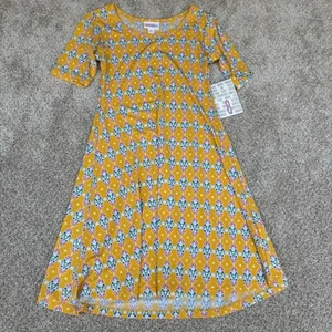 LuLaroe Adeline Short Sleeve Child's Geometric Print Summer Dress Size 8 - Picture 1 of 6