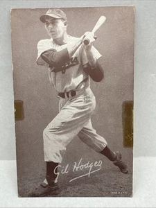 Gil Hodges MLB 47-66 Exhibit Arcade Card HOF Brooklyn Dodgers VG Tape - Picture 1 of 2