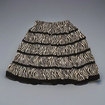 Zebra Print Skirt Womens 16 Peasant Outer Sheer & Black Slip Alfred Dunner Knee - Image 1 of 4