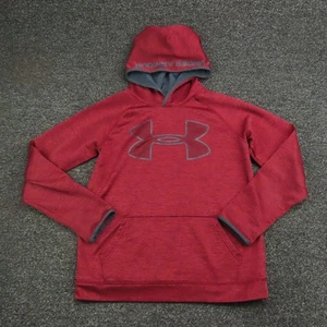 Under Armour Hoodie Youth Extra Large Red Loose Fit Pullover Athletic Sweatshirt - Picture 1 of 7