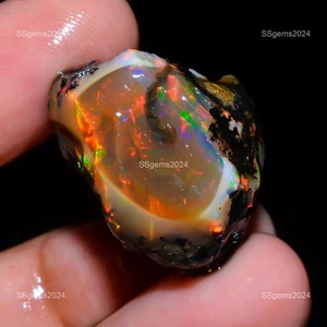 BIG Opal Rough Natural Ethiopian Oil Opal Raw, Rainbow Fire Opal Gemstone - Picture 1 of 6