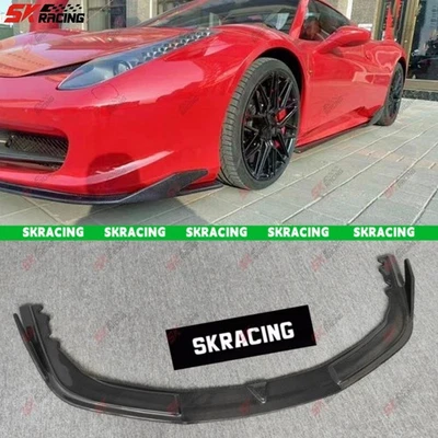 Se adapta a Ferrari 458 Italia Spider 2010-15 fibra de carbono real/labio de parachoques delantero forjado Foto 1 de 4
