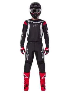 ALPINESTARS COMPLETO MX FLUID HAUL BLACK RED WHITE PANT. 38 JERSEY XXL - Foto 1 di 4