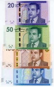 Morocco ... P-74-77 ... 20-200 Dirhams ... 2012 ... Choice *UNC*.😃Complete Set - Picture 1 of 2
