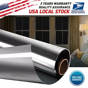 One Way Mirror Window Film Heat UV Reflective Privacy Tint Foil Fist Home Office - Picture 1 of 14