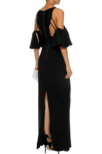 NUEVO BADGLEY MISCHKA VESTIDO CREPÉ CON VOLANTES Y MALLA HOMBRO FRÍO TALLA 4 $550.00 - Imagen 1 de 10