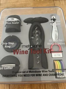 Houdini 6 Pc Wine Tool Kit By Metrokane NWOT. Metal And Plastic - Picture 1 of 6