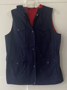 LAUREN Ralph Lauren Navy & Red Reversible Hooded Vest Sz 1X - Picture 1 of 12
