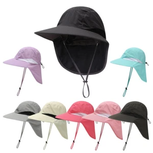 Hombres Solapa Sol Sombrero Gorra Protección UV Ala Cuello Cubierta Pesca Senderismo Cubo Sombrero - Imagen 1 de 32