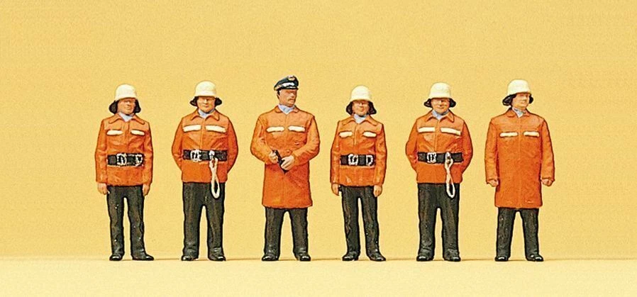 Preiser 10214 Figurines Firefighters in Protective H0 1 87
