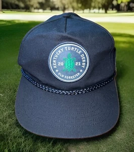 Kentucky Turtle Derby 2021 Old Forester Bourbon Snapback Navy Blue Hat Cap EUC - Picture 1 of 7