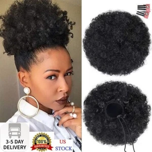 rosmile Afro Puff Clip On Synthetic Ponytail Extension for Black Women, 80gram 1 - Picture 1 of 6