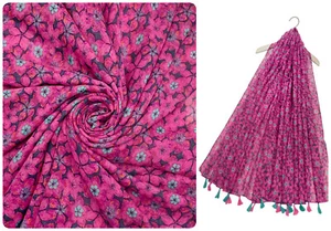 Women Bright & Colourfu Floral Print Tassel Scarf Ladies Stole Wrap Shawl 7963 - Picture 1 of 3
