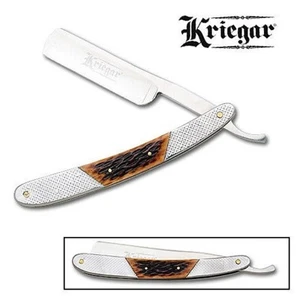 Full Size Straight Razor Knife Burnt Bone Handle Free Shipping in USA - Picture 1 of 3